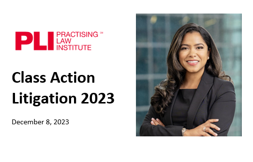 Banner for Practising Law Institute event with Sharon Robertson