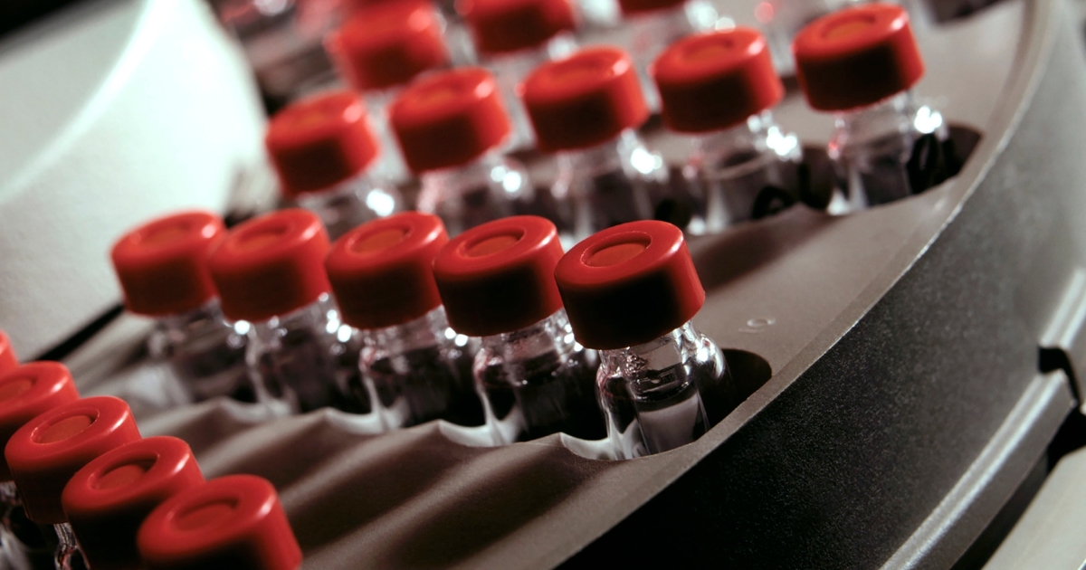 Vaccine vials in manufacturing plant