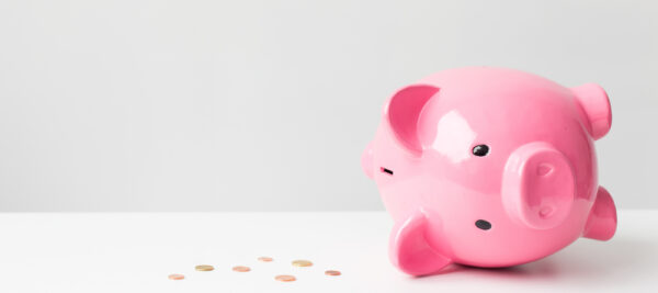tipped over piggy bank